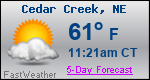 Weather Forecast for Cedar Creek, NE