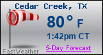 Weather Forecast for Cedar Creek, TX
