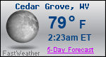 Weather Forecast for Cedar Grove, WV