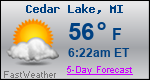 Weather Forecast for Cedar Lake, MI