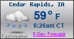 Weather Forecast for Cedar Rapids, IA