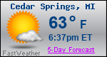 Weather Forecast for Cedar Springs, MI