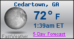 Weather Forecast for Cedartown, GA