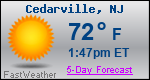 Weather Forecast for Cedarville, NJ