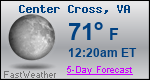 Weather Forecast for Center Cross, VA