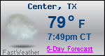 Weather Forecast for Center, TX