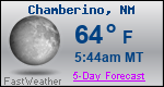 Weather Forecast for Chamberino, NM