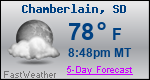 Weather Forecast for Chamberlain, SD
