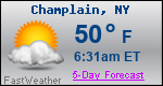 Weather Forecast for Champlain, NY