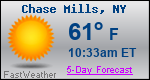 Weather Forecast for Chase Mills, NY