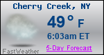 Weather Forecast for Cherry Creek, NY