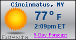 Weather Forecast for Cincinnatus, NY