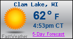Weather Forecast for Clam Lake, WI