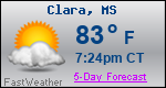 Weather Forecast for Clara, MS