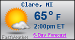 Weather Forecast for Clare, MI