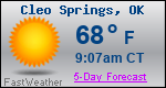 Weather Forecast for Cleo Springs, OK