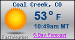 Weather Forecast for Coal Creek, CO