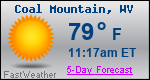 Weather Forecast for Coal Mountain, WV