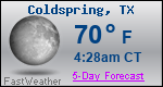 Weather Forecast for Coldspring, TX