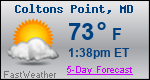 Weather Forecast for Coltons Point, MD