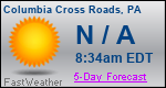 Weather Forecast for Columbia Cross Roads, PA