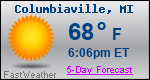 Weather Forecast for Columbiaville, MI