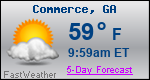 Weather Forecast for Commerce, GA