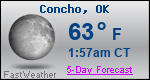 Weather Forecast for Concho, OK