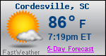 Weather Forecast for Cordesville, SC