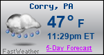Weather Forecast for Corry, PA