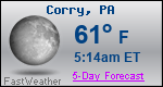 Weather Forecast for Corry, PA