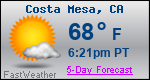 Weather Forecast for Costa Mesa, CA