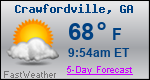 Weather Forecast for Crawfordville, GA