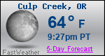 Weather Forecast for Culp Creek, OR