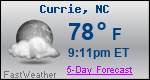 Weather Forecast for Currie, NC