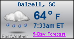 Weather Forecast for Dalzell, SC
