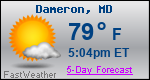 Weather Forecast for Dameron, MD