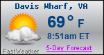Weather Forecast for Davis Wharf, VA
