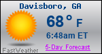 Weather Forecast for Davisboro, GA