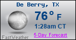 Weather Forecast for De Berry, TX