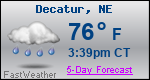 Weather Forecast for Decatur, NE
