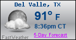 Weather Forecast for Del Valle, TX