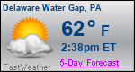 Weather Forecast for Delaware Water Gap, PA