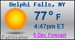 Weather Forecast for Delphi Falls, NY