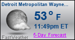 Weather Forecast for Detroit Metropolitan Wayne County Airport, MI