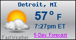 Weather Forecast for Detroit, MI