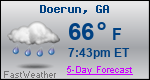 Weather Forecast for Doerun, GA