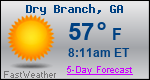 Weather Forecast for Dry Branch, GA