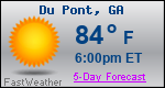 Weather Forecast for Du Pont, GA