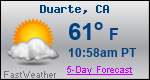 Weather Forecast for Duarte, CA